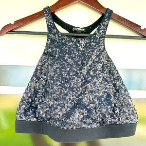 Like New Express Sequence Crop Top Size Medium